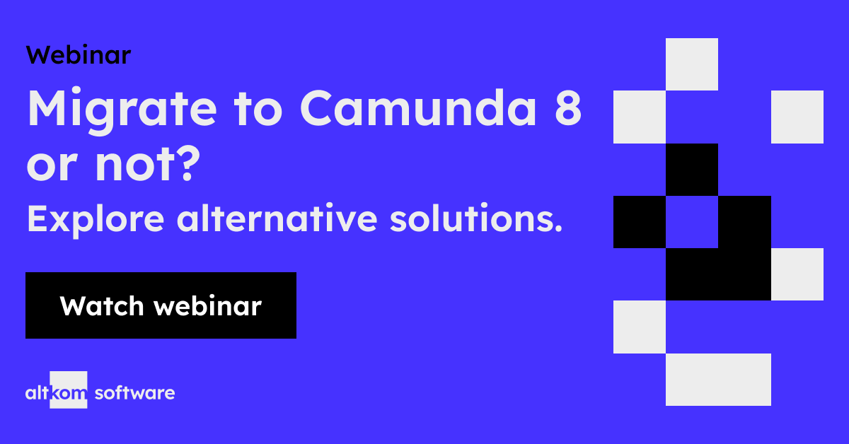 Migrate to Camunda 8 or not? Explore alternative solutions. Watch webinar