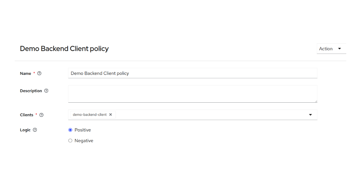 Demo Backend Client policy