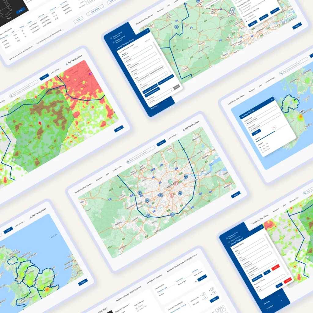 Operational data and technician view in the Allianz UK system – insurance systems maintenance example.