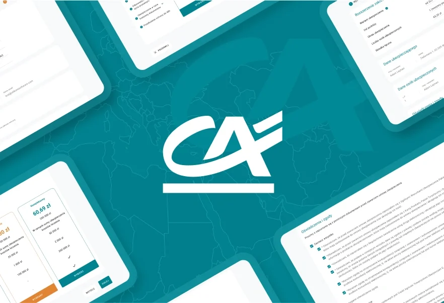 Step-by-step journey of purchasing insurance online via the Credit Agricole insurance sales portal.