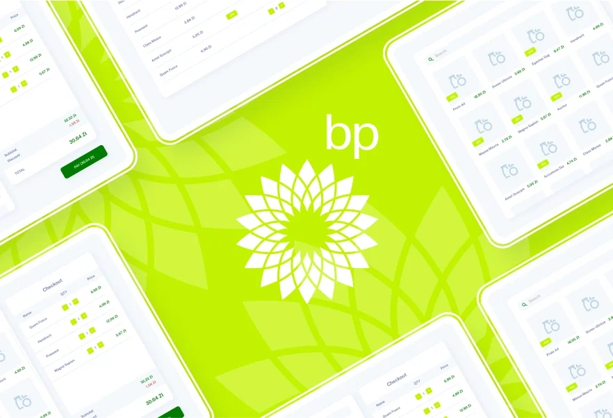 Retail pricing management system UI at BP – product view and checkout module.