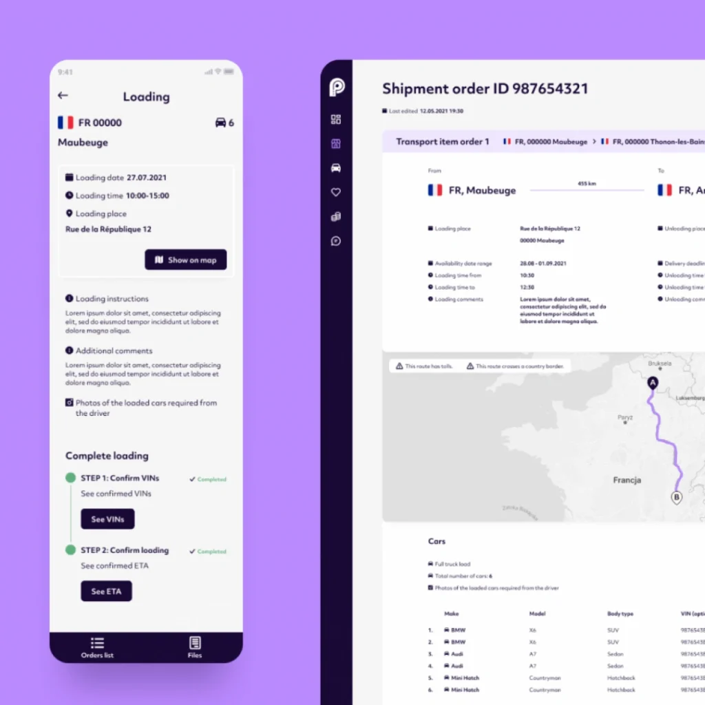 Comprehensive freight exchange software interface – Prilo